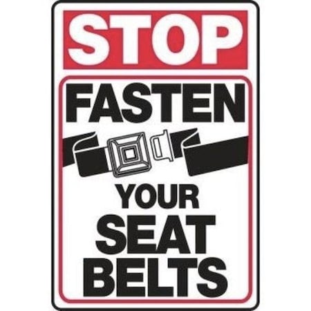 Accuform STOP Safety Sign FASTEN YOUR SEAT MVHR903VP MVHR903VP